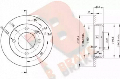 R BRAKE 78rbd21991 -  Тормозной диск